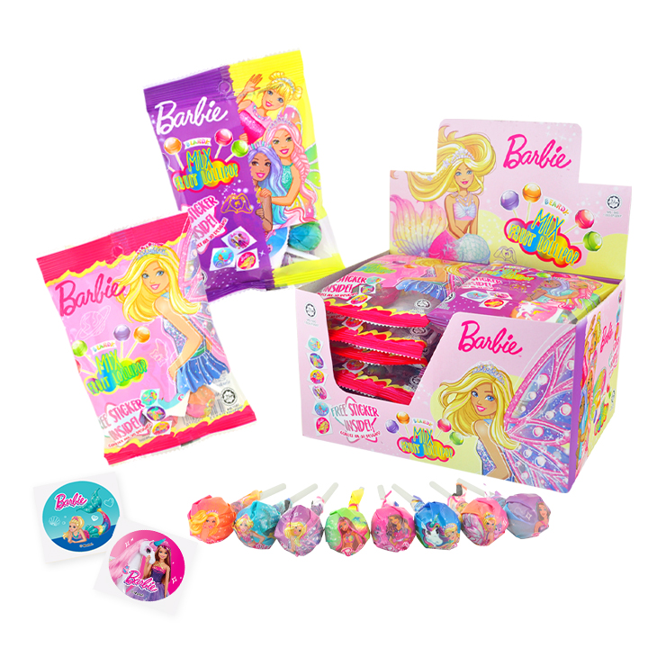 Barbie Fruit Lollipop 40g ( with Free stickers ) Box